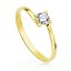 Anillo solitario de oro 18k con una circonita de 4 mm